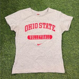 Y2K Nike Team Ohio State Volleyball T Shirt Women’s Small Gray Made in Korea